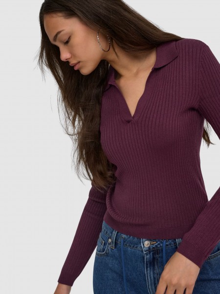 Pullover Woman Bordeaux Only