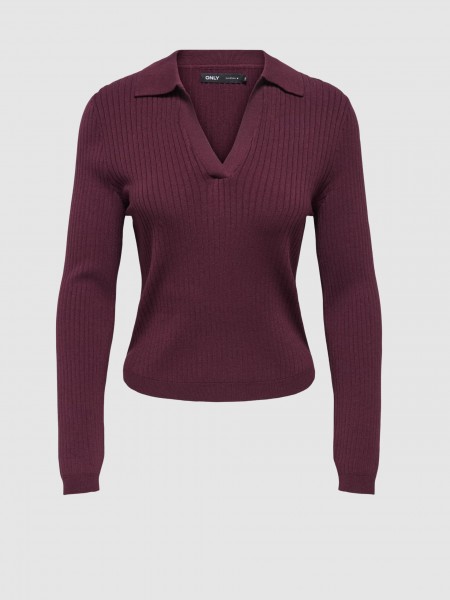 Pullover Woman Bordeaux Only
