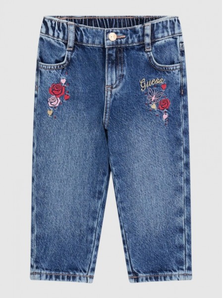 Jeans  Guess Menina Mom Fit Denim Pants W/embroide