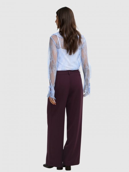 Pants Woman Bordeaux Only