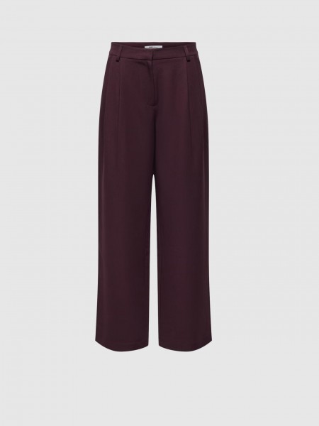Pants Woman Bordeaux Only