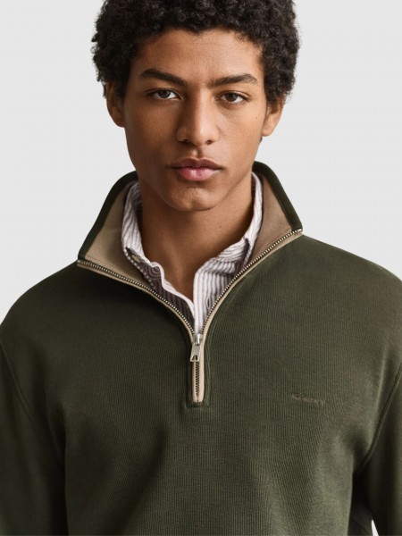 Sweatshirt Man Dark Green Gant Sweatshirt Man Dark Green Gant