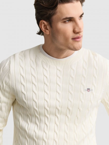 Camisola Gant Homem Cotton Cable C-Neck