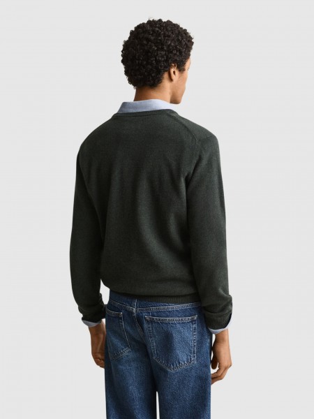 Camisola Gant Homem Superfine Lambswool V-Neck