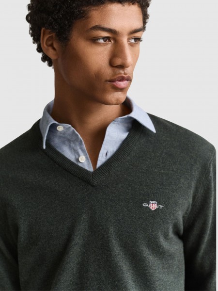 Camisola Gant Homem Superfine Lambswool V-Neck