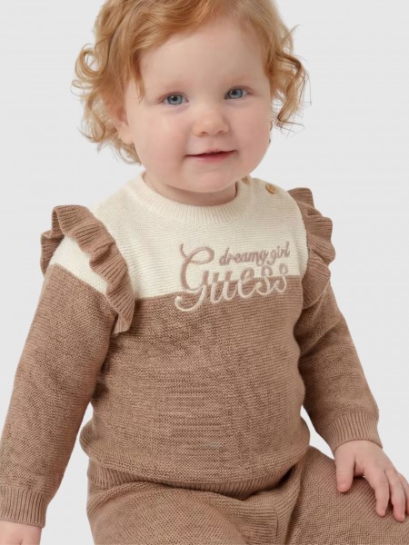 2 Pe�as Guess Menina Set: Ls Sweater + Sweater Pant