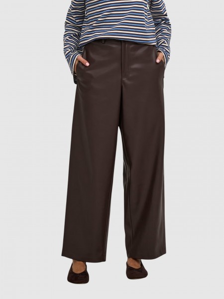 Pantalones Mujer Castaño Oscuro Only Pantalones Mujer Castaño Oscuro Only