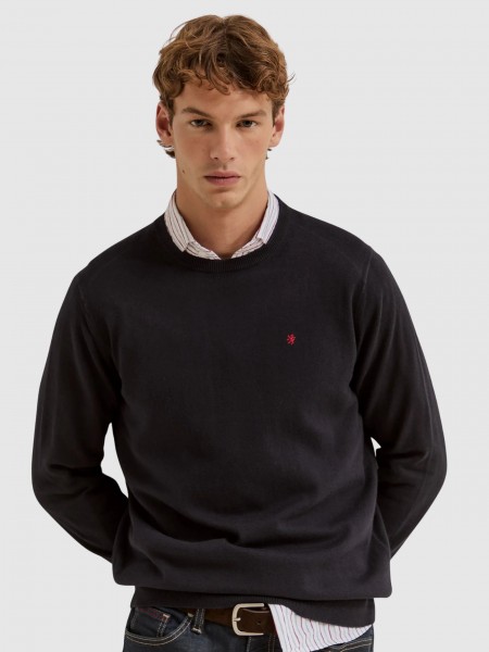 Pullover Man Navy Blue Lion Of Porches Pullover Man Navy Blue Lion Of Porches