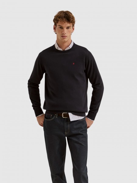Pullover Man Navy Blue Lion Of Porches Pullover Man Navy Blue Lion Of Porches