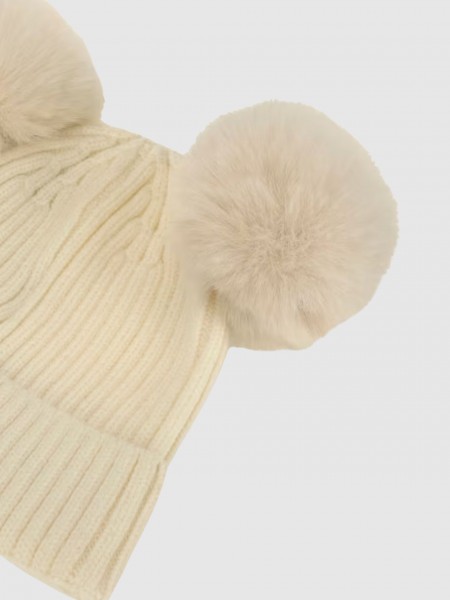 Gorro Ni�a Crema Guess