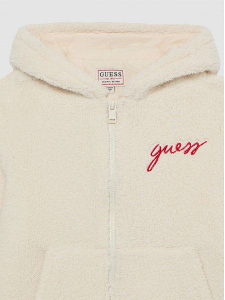 Casaco Guess Menino Faux Fur Hooded Ls Jacket W/ Z