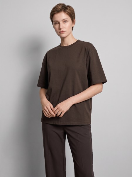 Camiseta Mujer Castaño Oscuro Only Camiseta Mujer Castaño Oscuro Only