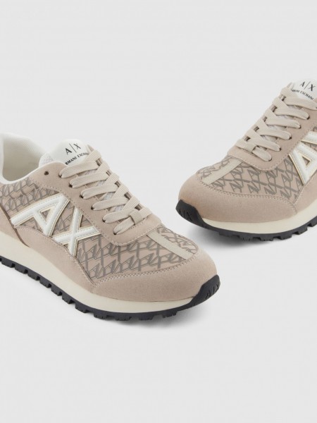 Tenis Mujer Crema Armani Exchange Tenis Mujer Crema Armani Exchange