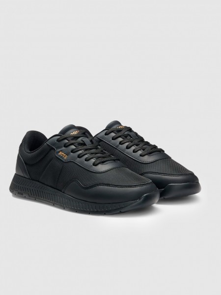 Tenis Hombre Negro Boss Orange