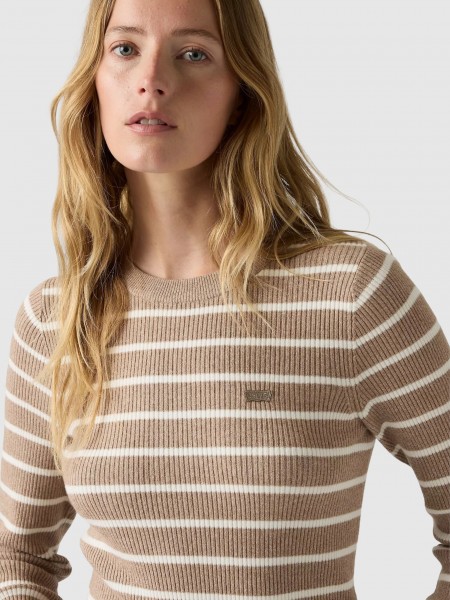 Camisola Levis Mulher Rib Crew Sweater Browns
