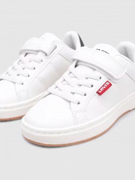 Sneakers Boy White W / Blue Levis