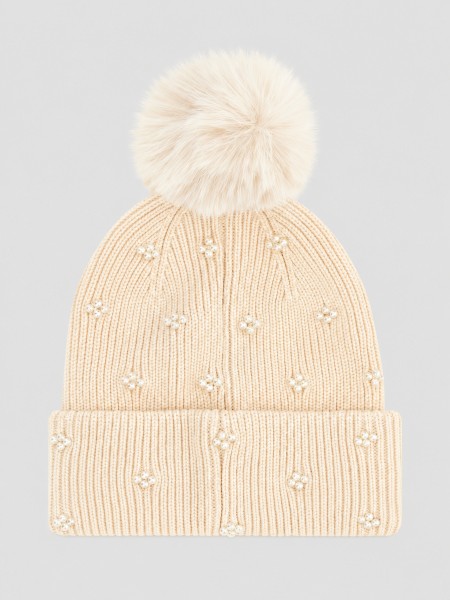 Beanie Woman Cream Guess