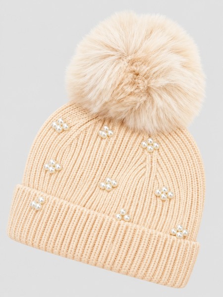 Beanie Woman Cream Guess