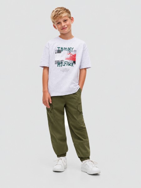 T-Shirt Tommy Hilfiger Menino Flag Grafitti Tee Ss