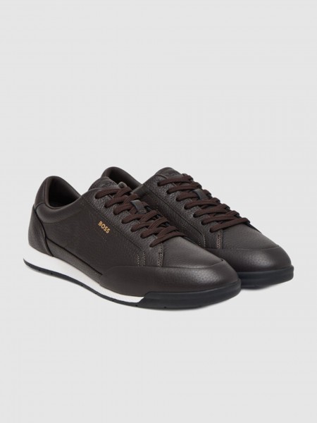 Sapatilha Boss Homem Leather Cow (10283653)