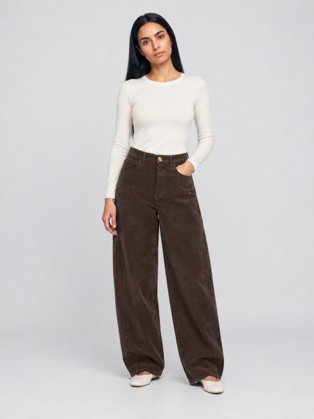 Pants Woman Dark Brown Vero Moda Pants Woman Dark Brown Vero Moda