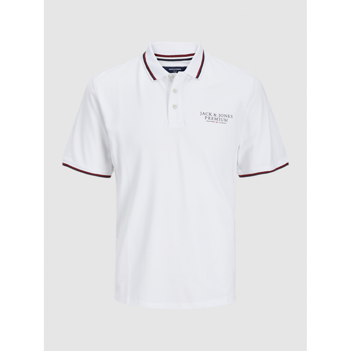 Polo Shirt Man Jack & Jones White - 12228843.1 - Mellmak